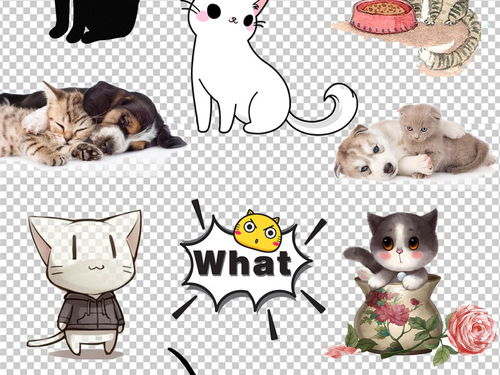 手绘线条宠物猫咪矢量素材图片免费下载