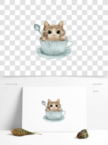 50款可爱卡通手绘猫宠物猫咪猫头海报背景png素材图片