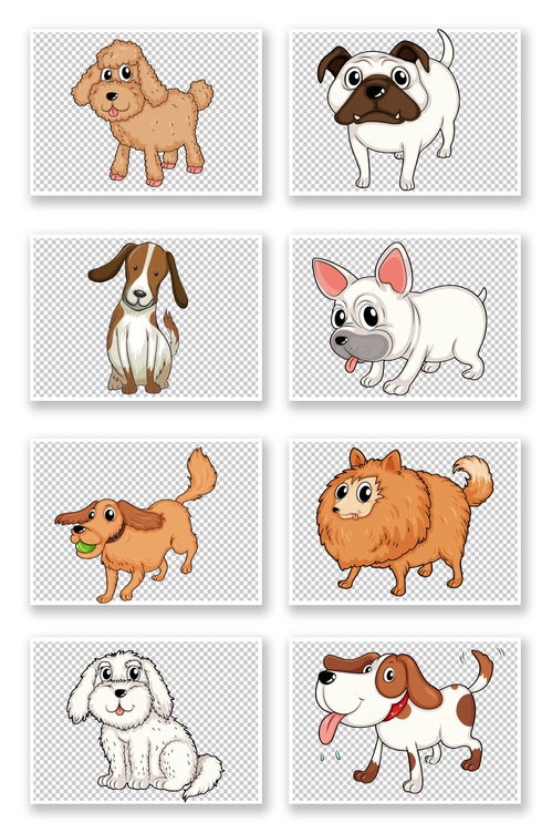 9款卡通宠物图标矢量素材图片免费下载